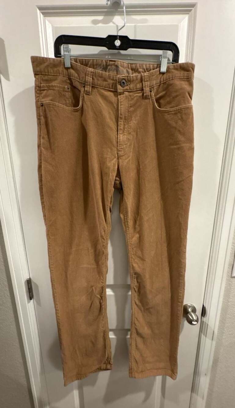 Eddie Bauer Corduroy Pants Size 36x34 Tan Cotton Trousers
